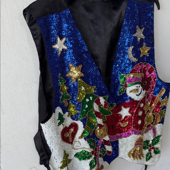 Women's Sequin Holiday Vest - Christmas Ugly Sweater, College Party, sorority - Picture 8 of 11